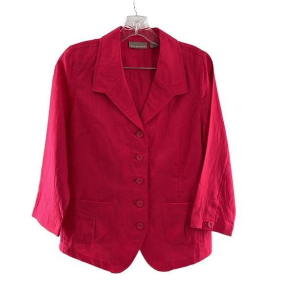 Kim Rogers Jackets & Blazers - Kim Rogers Pink Linen Jacket Preowned 10.